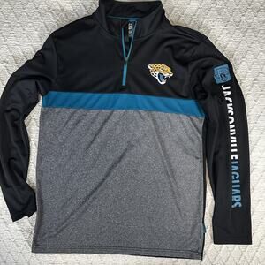 Jacksonville Jaguars 1/4 Zip Pullover Shirt Men's Medium Black